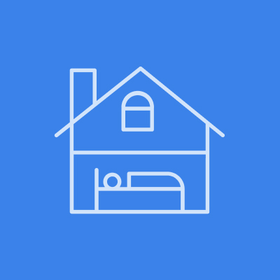 Blue icon of a house